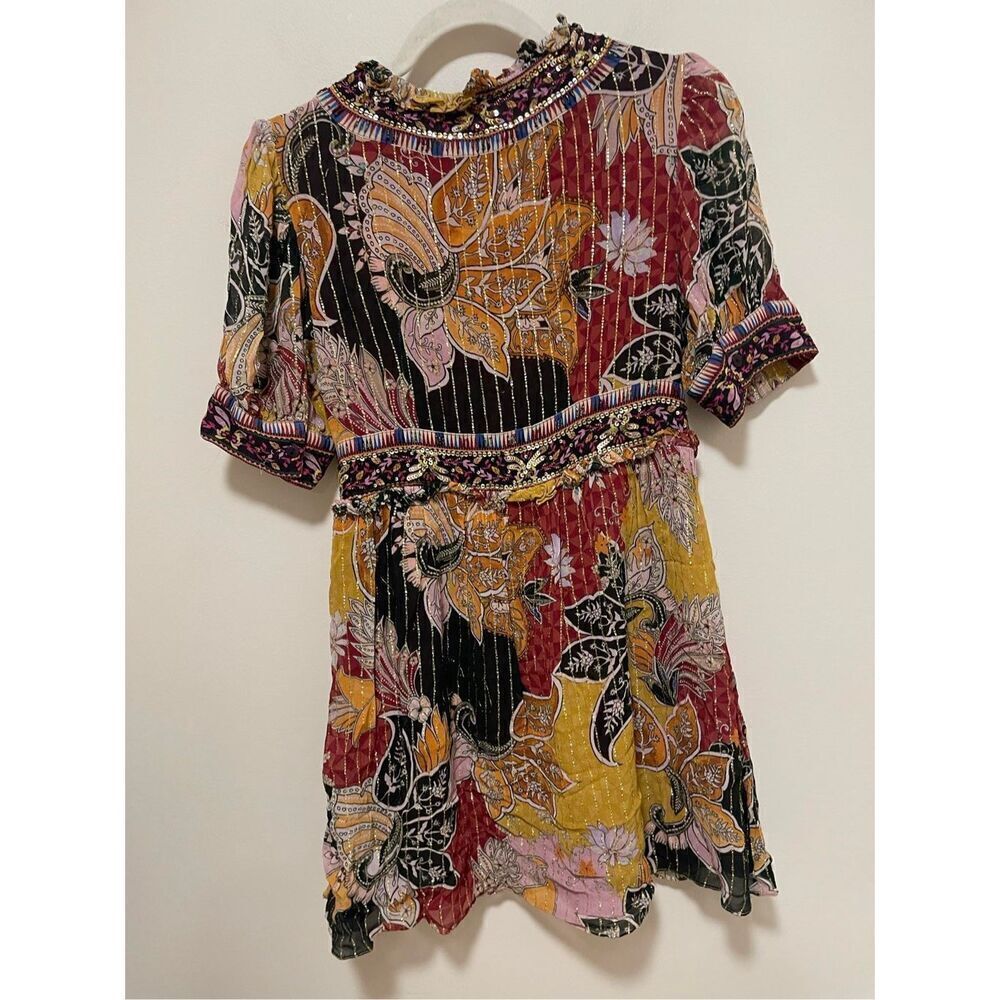 New Anthropologie x Verb Beaded Shimmer Mini Dress Size M - Picture 8 of 9